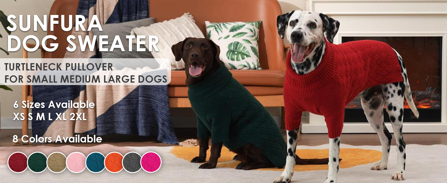 SUNFURA XS Dog Sweater, Small Dog Sweater Doggie Knitted Knitwear